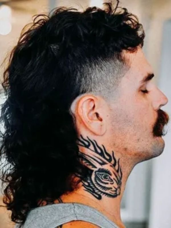 Burst Fade Mullet for Thick Hair