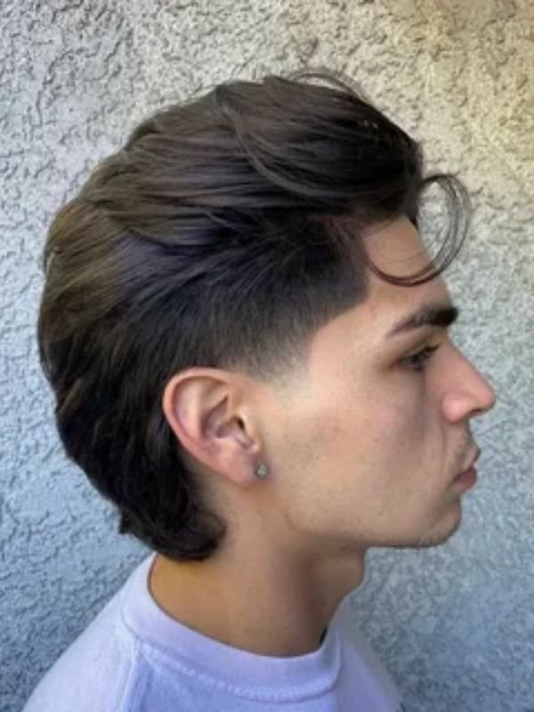 Taper Burst Fade Mullet
