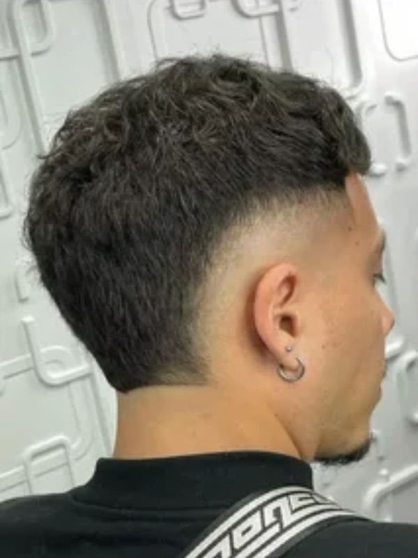 Textured Burst Fade Mullet